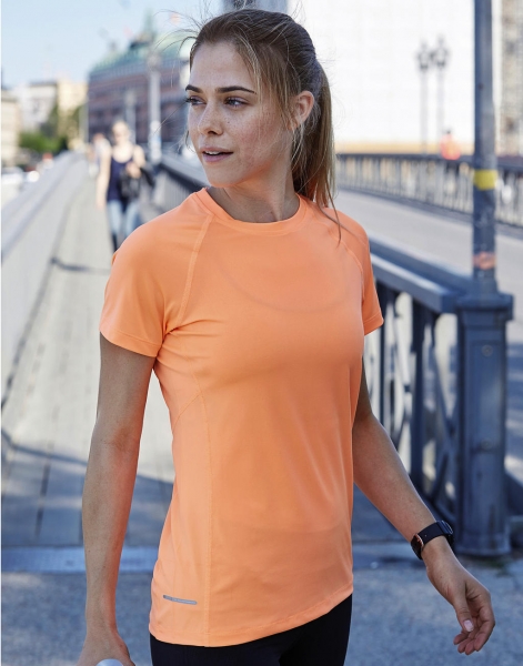 Sportkleding bedrukken oranje vrouwen