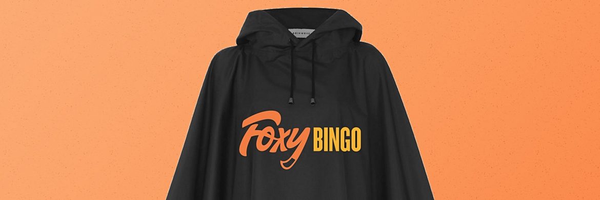 Zeefdruk regenjassen Foxy bingo header
